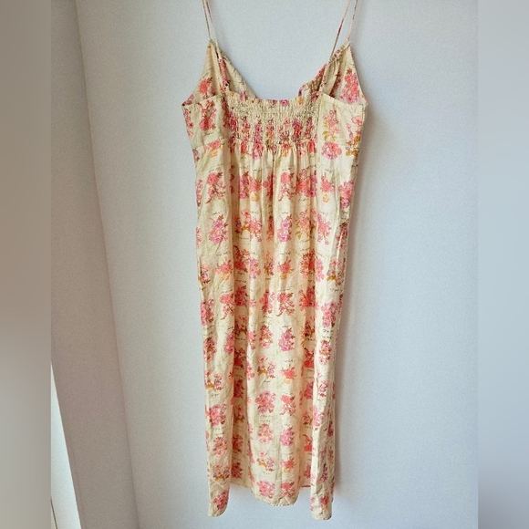 Monteau Los Angeles Floral Sleeveless Dress Spagetti Straps Midi Rayon Size L - Picture 2 of 8